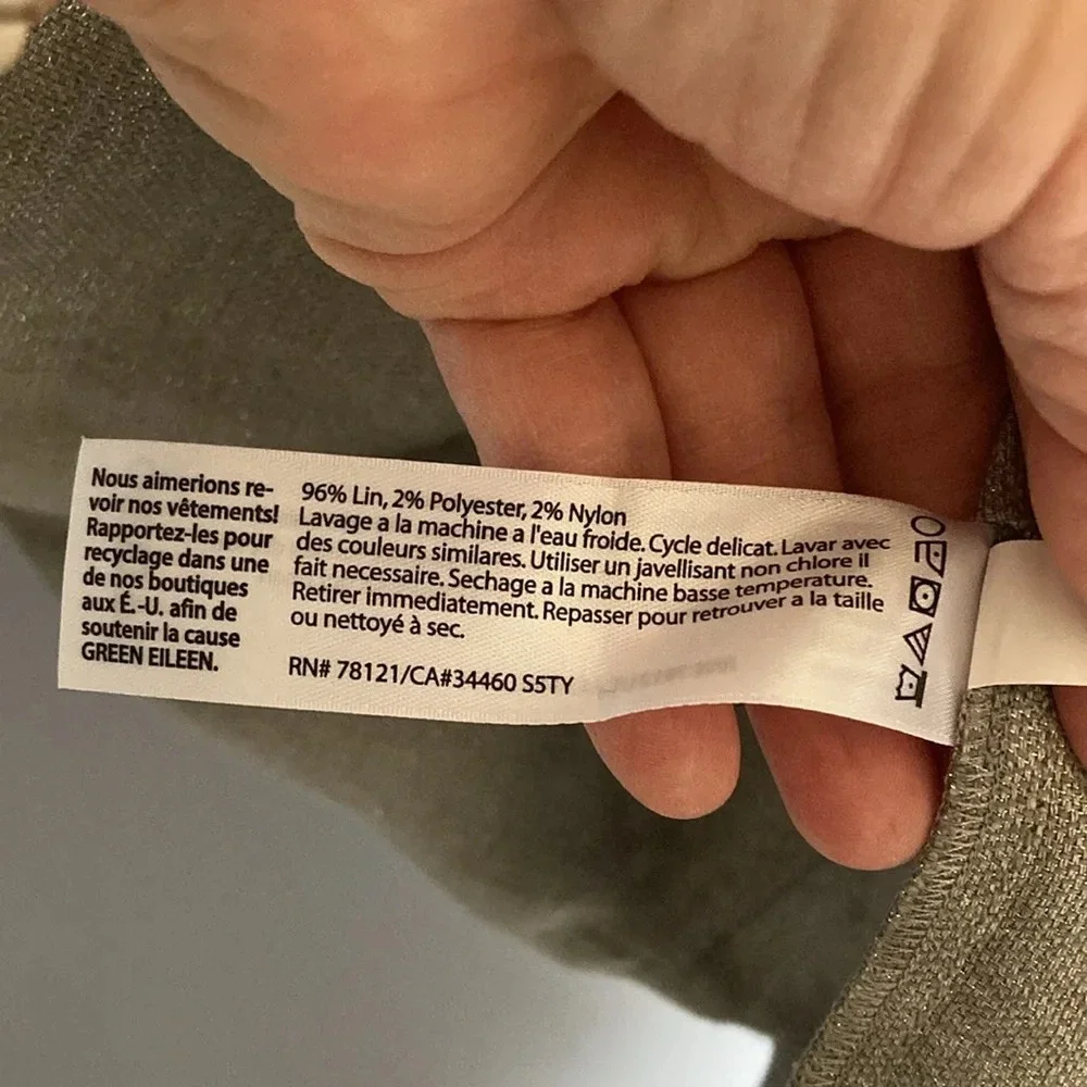 Eileen Fisher Twinkle Metallic  Linen Mini Slip Dress small petite Style #SOTY-2 - Picture 6 of 11